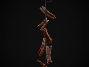 Hanging Smoked Sausages 3D Model