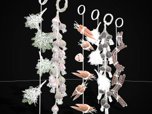 Six Hanging Food Stuffs 3D Model