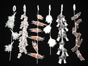 Six Hanging Food Stuffs 3D Model