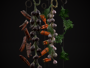Six Hanging Food Stuffs 3D 모델