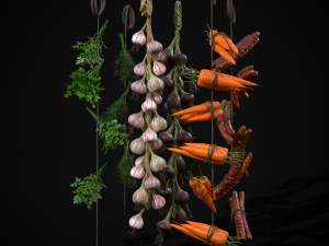 Six Hanging Food Stuffs 3D 모델