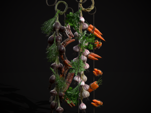 Six Hanging Food Stuffs 3D 모델