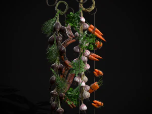 Six Hanging Food Stuffs 3D Model