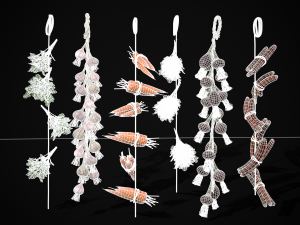 Six Hanging Food Stuffs 3D 모델