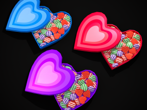 Multicolored Valentines Day Box 3D-Modell
