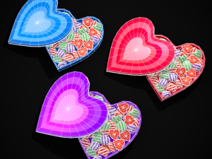 Multicolored Valentines Day Box 3D Model
