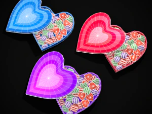 Multicolored Valentines Day Box 3D Model