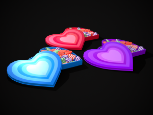 Multicolored Valentines Day Box 3D Model