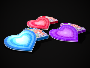 Multicolored Valentines Day Box 3D Model