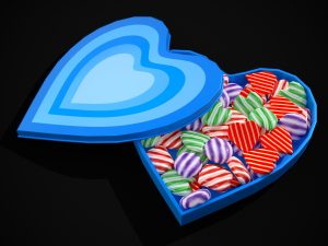 Multicolored Valentines Day Box 3D Model