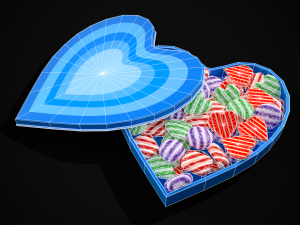 Multicolored Valentines Day Box 3D Model
