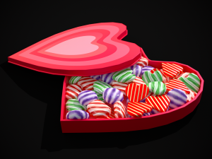 Multicolored Valentines Day Box 3D Model