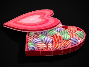 Multicolored Valentines Day Box 3D Model