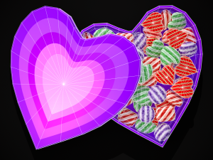 Multicolored Valentines Day Box 3D Model
