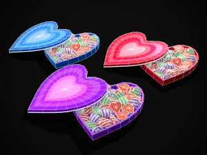 Multicolored Valentines Day Box 3D Model