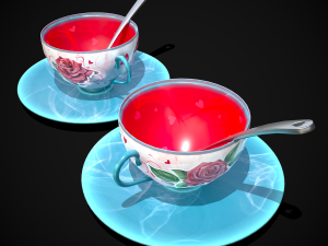 Valentines Rose Tea Cup 3D Модель