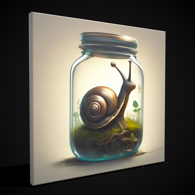 Snail in a Jar Painting 3D Model .c4d .max .obj .3ds .fbx .stl .blend 