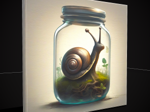 Snail in a Jar Painting 3D Model