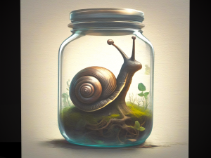 Snail in a Jar Painting 3D Model