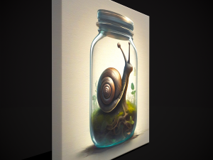 Snail in a Jar Painting 3D Model