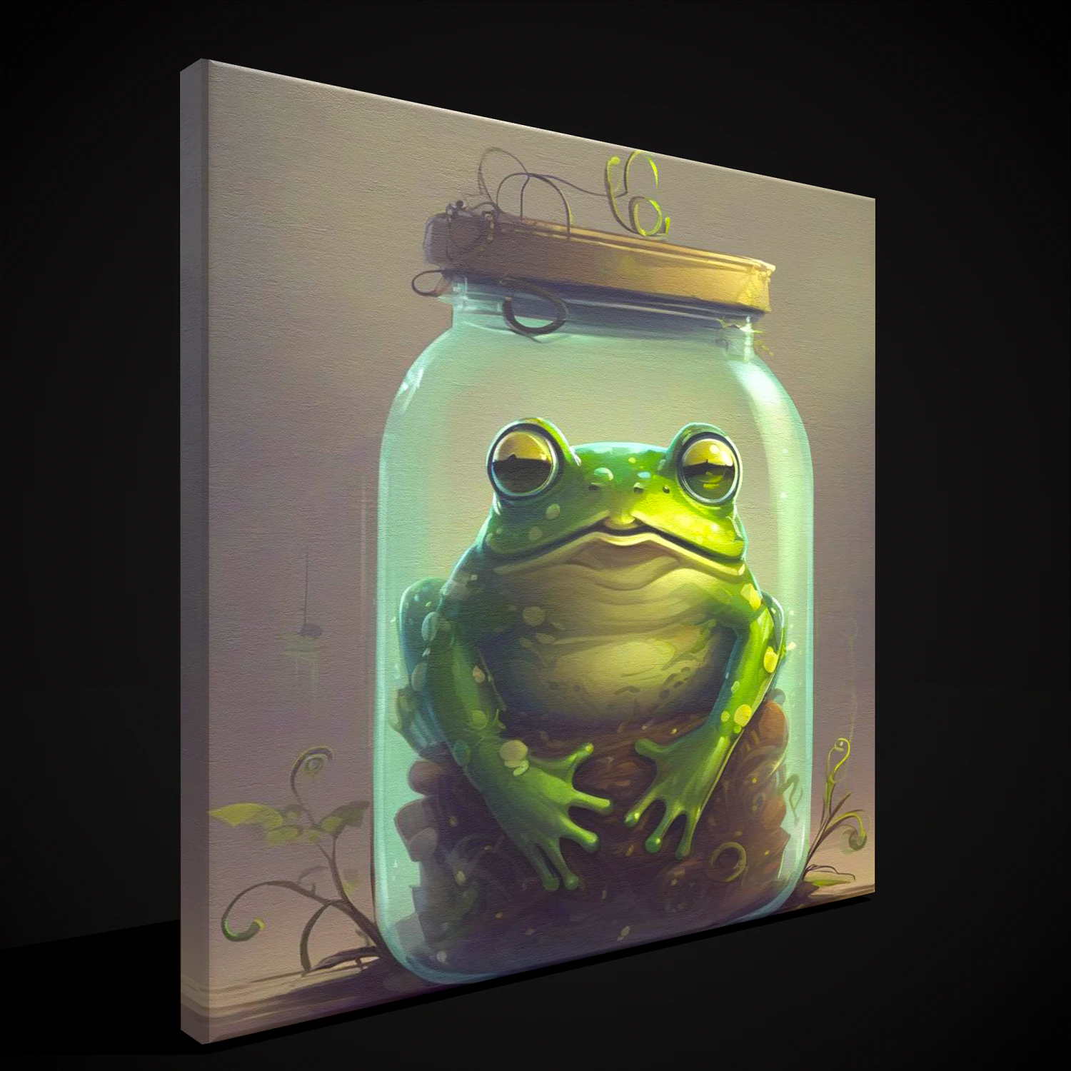 Frog in a Jar Painting 3D Model .c4d .max .obj .3ds .fbx .stl .blend 