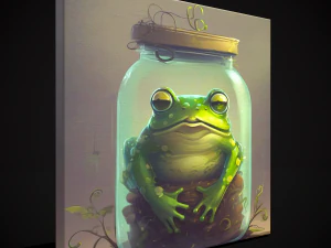 항아리 안의 개구리 그림 3D 모델