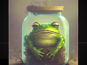 Frog in a Jar Painting 3D Model