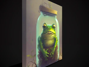 Frog in a Jar Painting 3D Model