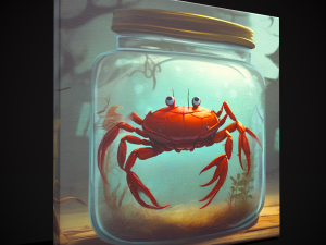 Crab in a Jar Painting 3D Модель