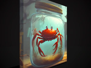 Crab in a Jar Painting 3D Model