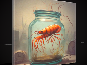 Shrimp in a Jar Painting Model 3D