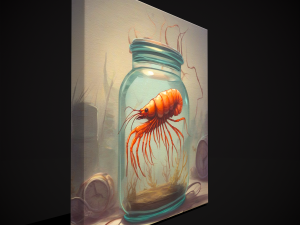 Shrimp in a Jar Painting Model 3D