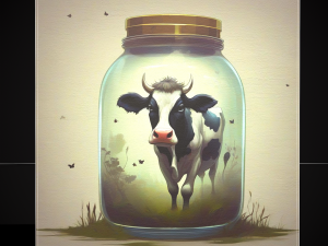 Cow in a Jar Painting Model 3D