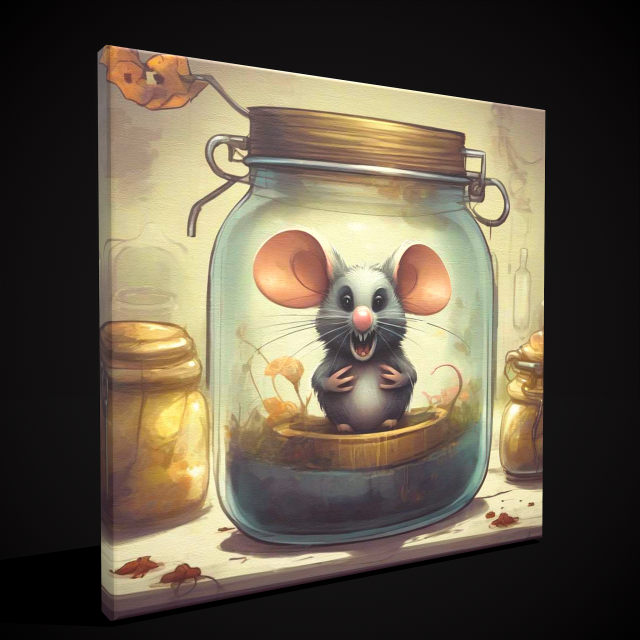 Mean Mouse in a Jar Painting 3D Model .c4d .max .obj .3ds .fbx .stl .blend 