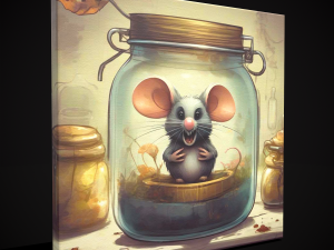 Mean Mouse in a Jar Painting 3D Model