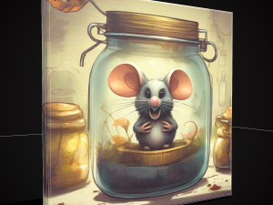 Mean Mouse in a Jar Painting 3D Model
