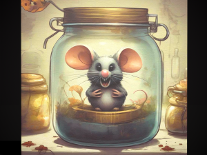 Mean Mouse in a Jar Painting 3D Model