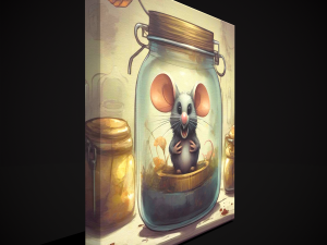 Mean Mouse in a Jar Painting 3D Model