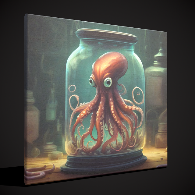 Squid in a Jar Painting 3D मॉडल .c4d .max .obj .3ds .fbx .stl .blend 