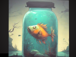 Fish in a Jar Painting 3D Model