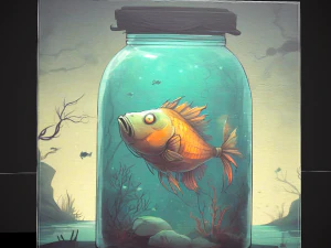 Fish in a Jar Painting 3D Model