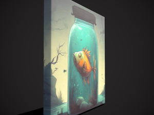 Fish in a Jar Painting 3D Model