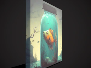 Fish in a Jar Painting 3D Model