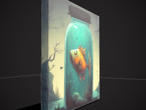 Fish in a Jar Painting 3D Model