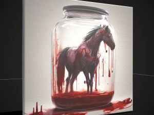 Pferd in einem Glas 3D Modell