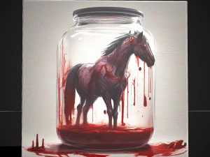 Pferd in einem Glas 3D Modell