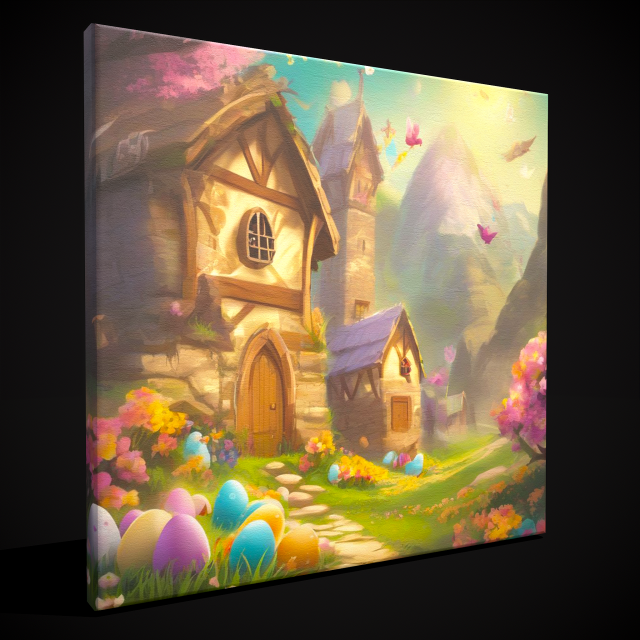 Easter Painting Eight 3D Model .c4d .max .obj .3ds .fbx .stl .blend 