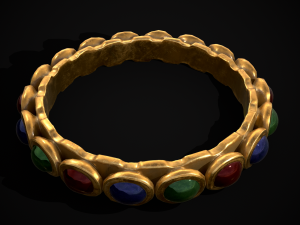 Gold Jeweled Bracelet 3D 모델