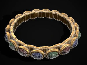 Gold Jeweled Bracelet 3D Model