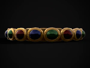 Gold Jeweled Bracelet 3D Model